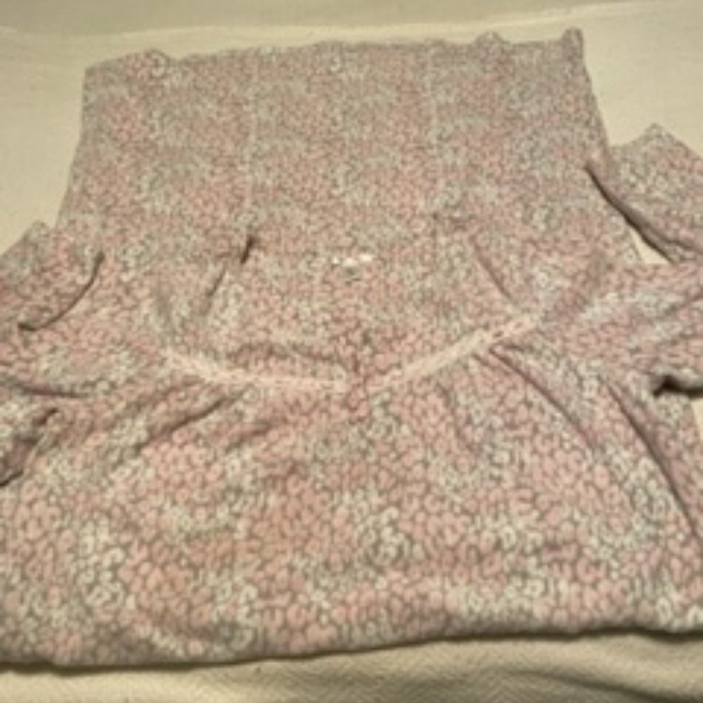 PINK Floral Fleece Night Gown Large